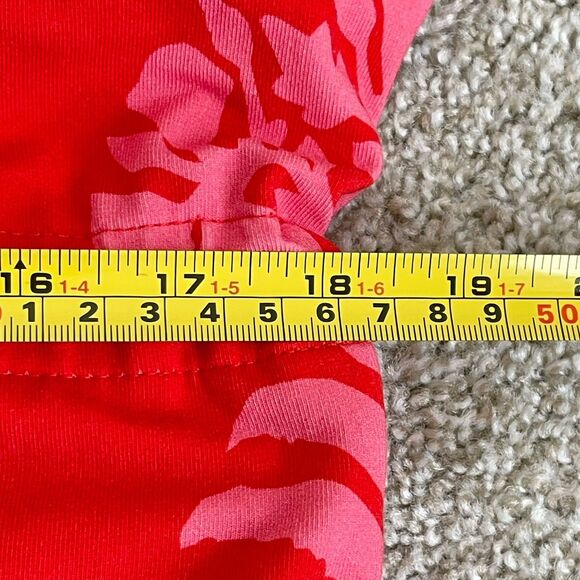 Spartina 449 Blakelynn Midi Dress Drawstring Cotton Knit Red Floral Large Resort - Picture 13 of 16